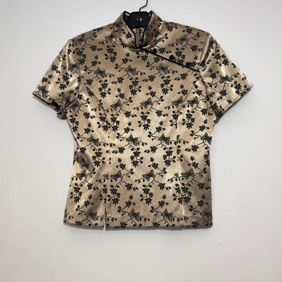 Jessica Howard Tops - JESSICA HOWARD Vintage Embroidered Cheongsam Mandarin Collar Blouse Top M 10